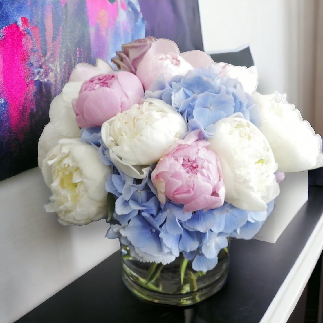 E6 Peony Vase Arrangement - Seasonal