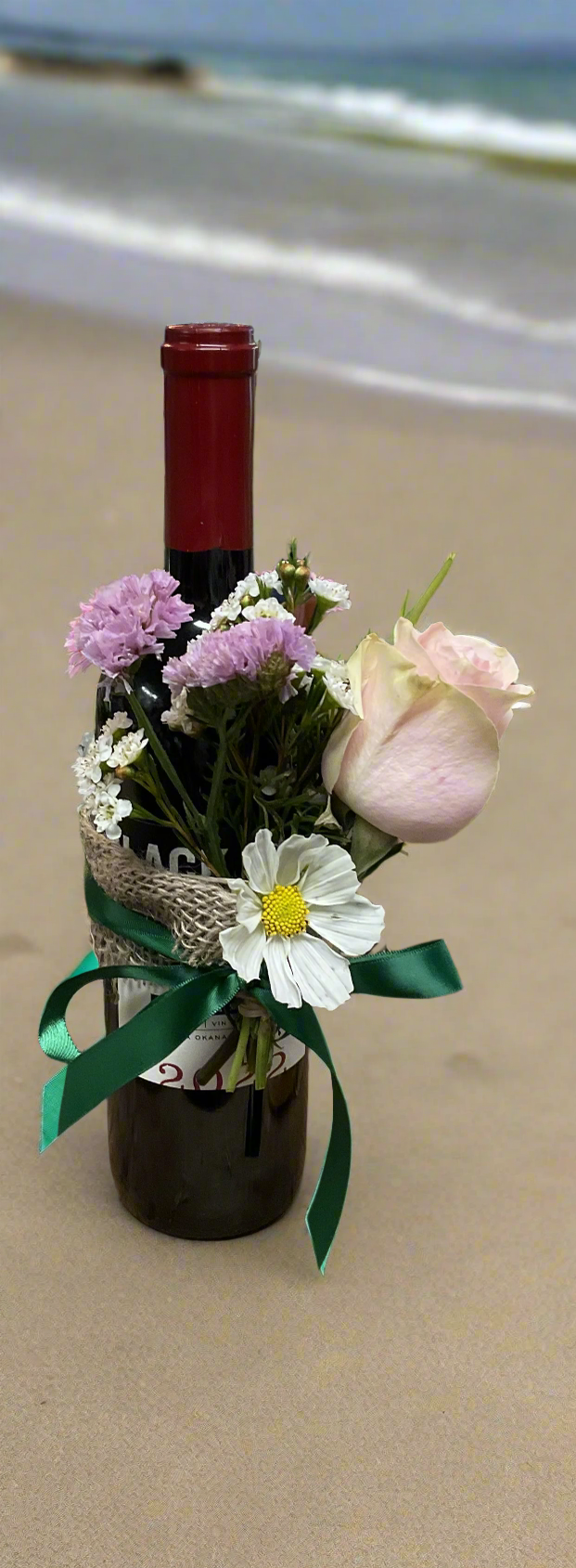 Flower Accents for beverage bottle - Beverage not included