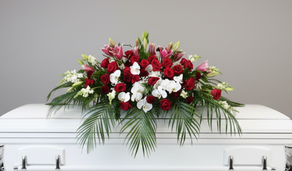 Lily and Roses Casket Spray