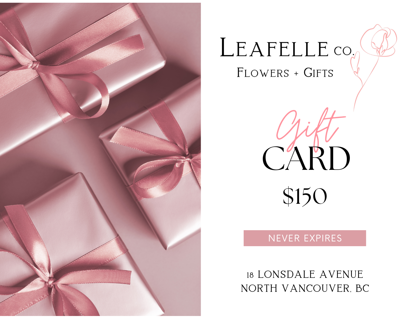 Leafelle Flowers + Gifts Gift Card – Leafelle Flowers + Gifts (formerly Sam  Solis Florist)