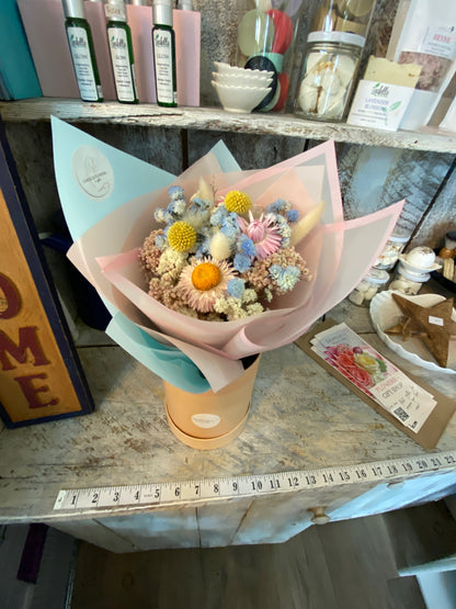 Dried Flowers of Blue and Pink Pastel