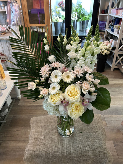 Soft Pink Sympathy Vase Arrangement