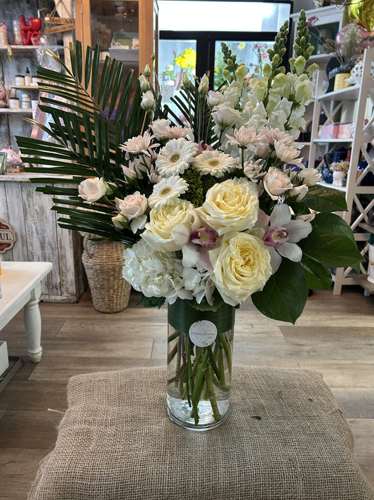 Soft Pink Sympathy Vase Arrangement